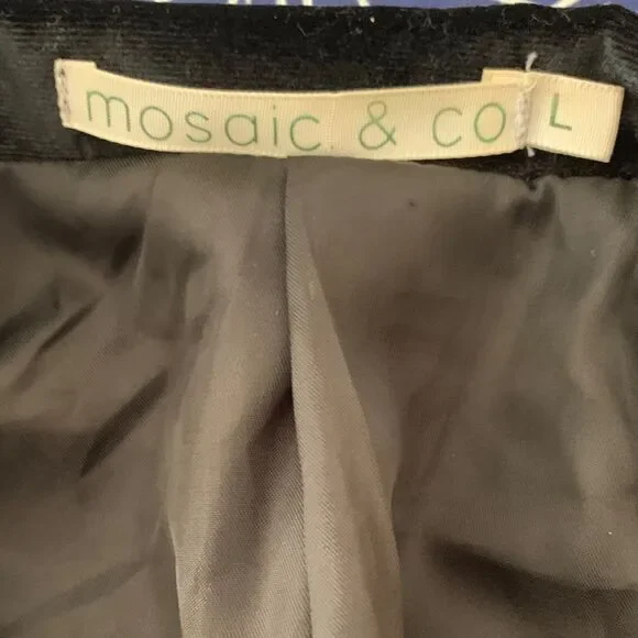 Mosaic & Co Black Velour Blazer/Skirt 2PC Set Size L - Picture 9 of 11